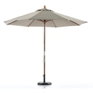 Defora Home Parasol en bois rond diamètre 3m taupe - habana pas cher