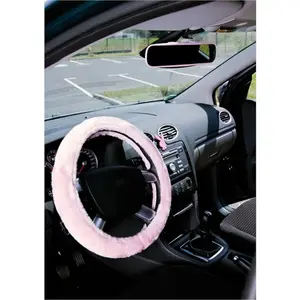 Comparateur de prix : Sumex Car Plus Girly couvercle volant en peluche rose universel 37-39 cm