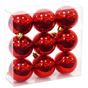FANTASTIKO Wadiga - Set de 9 boules de Noël rouges - 6cm