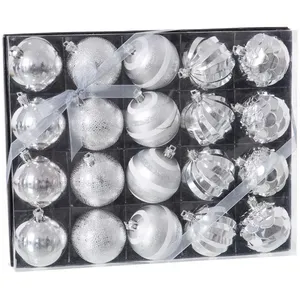 BigBuy Christmas Lot de 20 Boules de Noël argentées en Plastique 6 x 6 x 6 cmVendu paramazon