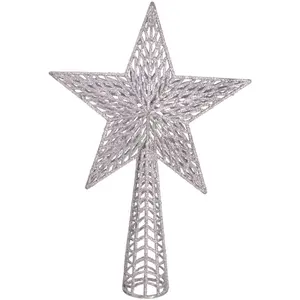 Wadiga Cimier de sapin de noël Étoile argentée - 27x18cm