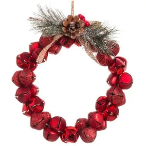 Wadiga Couronne de l'Avent décoration Noël grelots rouges pas cher