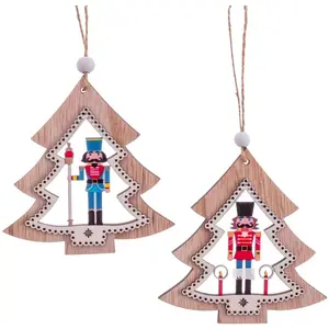 Comparateur de prix : Wadiga Set de 2 décorations de Noël en bois Soldats casse-noisette - 10x22cm