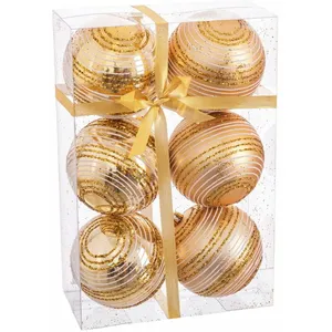 BigBuy Christmas Boules de Noël Doré Plastique Spirale 8 x 8 x 8 cm (6...