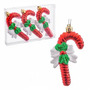WADIGA Décoration de Noël sucre d'orge H10cm - Lot de 3