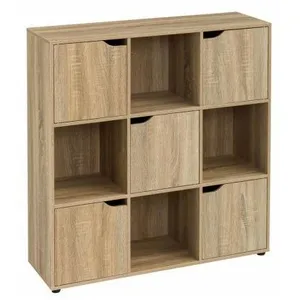 Unimasa Étagère Basse en Bois MDF 9 Casiers 5 Portes Façon Console 0,000000Vendu parcdiscount