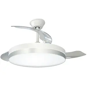 EDM Ventilateur De Plafond 3cct Avec 6 Vitesses Et Design Argenté pas cher