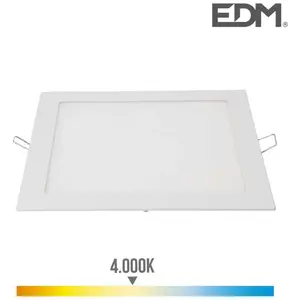 Pas de marque EDM Spot encastrable LED carré 20W 4000K 1500lm Blanc Lumeco 31584 pas cher