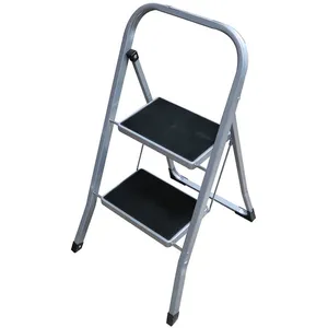 2-step folding ladder EDM Grey Steel (47 x 55 x 82 cm) pas cher