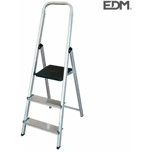 Comparateur de prix : 3-step folding ladder EDM Aluminium (40 x 10,5 x 126 cm)