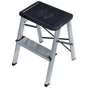 Comparateur de prix : EDM Tabouret - Aluminium - 2 marches - Noir - Pliable - 150 kg max
