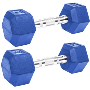 Haltère hexagonal KRF Fitness 4 kg bleu pas cher