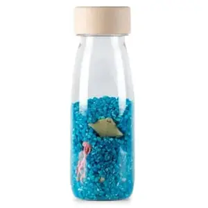 Comparateur de prix : Petit Boum Jouet sensoriel - SEVIRA KIDS - Bouteille sensorielle Spy - Bleu - Musical - Mer