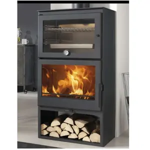 Poêle à bois en acier et fonte Panadero Gourmet 7.1kW 220m² pas cher