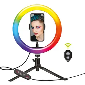 Comparateur de prix : Support de bureau Muvit pour smartphone avec anneau lumineux 10"