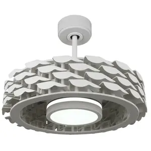 SULION Ventilateur De Plafond Moteur Dc 54cm Led 24w 3cct Blanc Iot pas cher