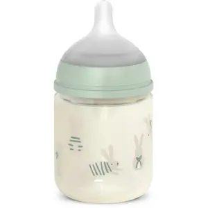 Biberon en verre Wonderland avec tétine SX Pro débit S Lapin Vert