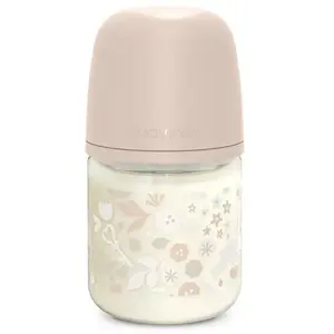 Biberon en verre Wonderland avec tétine SX Pro débit S Lapin Rose
