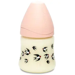 Suavinex Biberon Hirondelles Rose Tétine Silicone 3 Vitesses 150ml