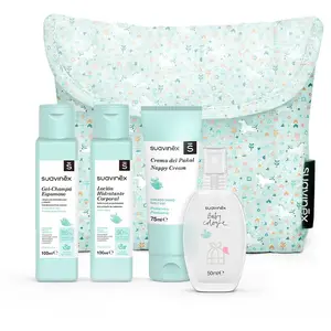 Comparateur de prix : Trousse de toilette Suavinex Tissu de voyage bleu 4 Pts