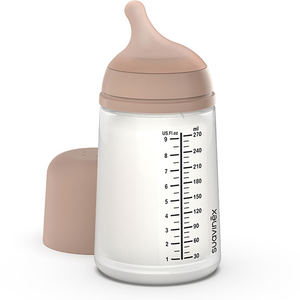 Comparateur de prix : Suavinex Biberon Anticolique T Silicone +3M 270ml TM Almond 1ut