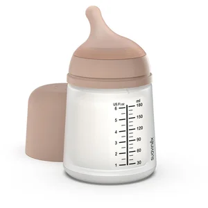 Comparateur de prix : Suavinex Biberon Anticolique Silicone Adapt +0M Almond 180ml 1ut
