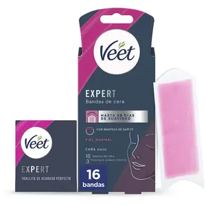 Comparateur de prix : Veet Expert Bandas de Cera Depilatoria Facial Piel Normal 16uds