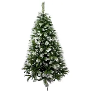 SOLAGUA NAVIDAD Arbre de Noël Artificiel Extra Rempli Sapin Combiné à Deux Feuilles de 150 à 240 cm et Support Métallique (Neigeux, 240cm 1180Tips)