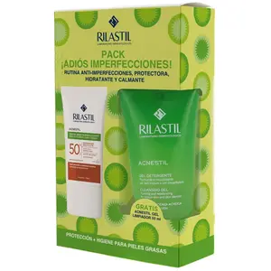 Rilastil Pack Solaire Acnestil SPF50+ 40 ml + Gel Nettoyant Profond 50 ml pas cher