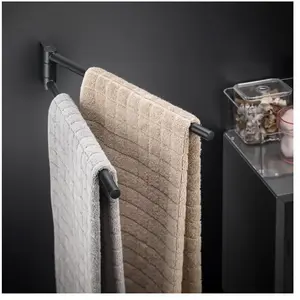 Porte-Serviette pivotant double noir Bwc Cosmic pas cher