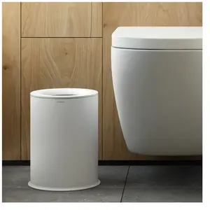Geyser poubelle de salle de bain blanc mat autoportant (5L) - Cosmic pas cher