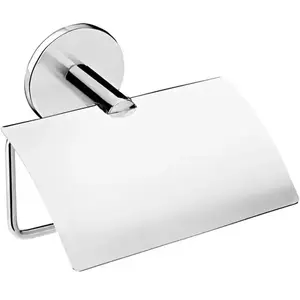 Porte-rouleau avec couvercle chrome Duo Round Cosmic pas cher