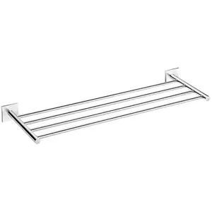 Bath+ Porte-Serviette Tablette 60,5X19,5X5Cm Chrome pas cher