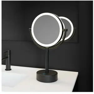 Cosmic LED Magnifying Mirror Aluminium made with Matt BlackFinishVendu paramazon