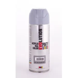 PINTYPLUS Aérosol de peinture EVOLUTION 520cc RAL 7001 Silver Grey