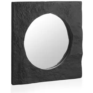 Hanging mirror Alexandra House Living Black 80 x 80 x 7 cm pas cher