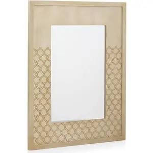 Hanging mirror Alexandra House Living Ivory 78 x 101 x 3 cm pas cher