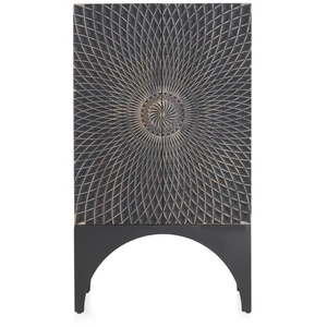 GEESE HOME Buffet haut en bois de jamelonier noir pas cher