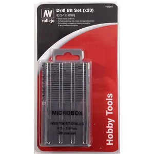 MICROBOX DRILL BITS SET (20) 0.3-1.6mm - Vallejo Outil et accessoires - 58758 pas cher