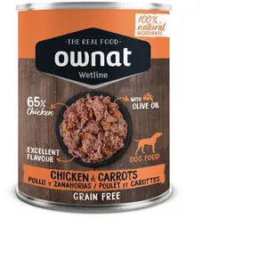 Ownat Grain Free Aliments Humides Chien 65% Poulet et Carottes 400gr pas cher