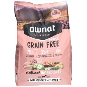 Ownat Grain Free Prime Chien Mini Poulet et Dinde 3kg pas cher