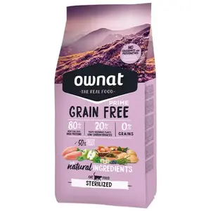 Ownat Grain Free Prime Croquettes Chat Stérilisé 1kg pas cher