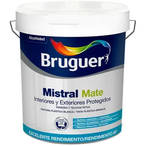 Mistral blanc mat peinture plastique 0,75l litres 5586676 bruguer pas cher