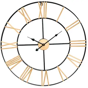 Comparateur de prix : Thinia Home - Horloge murale vintage noir/bronze Ø60cm