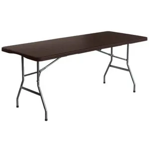THINIA HOME Table pliante rectangulaire effet rotin 180 x 74 x 74 cm pas cher