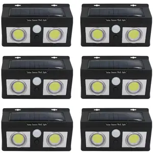 Comparateur de prix : Lot 6 Appliques Solaires led 2 Lumières avec Crépuscule et Détecteur d...