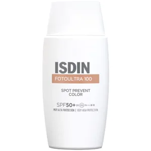 Comparateur de prix : ISDIN Foto Ultra 100 crème solaire visage teintée prévient les taches solaires SPF50+ 50 ml