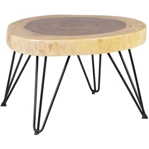 MOYCOR Table basse bicolore en bois et fer pas cher