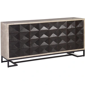 MOYCOR Buffet en bois d'acacia noire L 183 cm pas cher