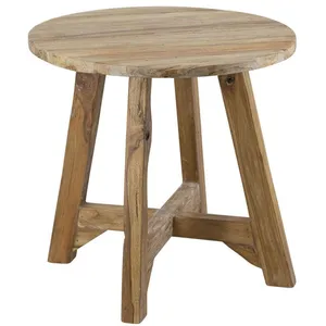 MOYCOR Table basse en teck naturel Ø 50 cm pas cher